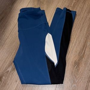 Amazon leggings blue with mesh leg